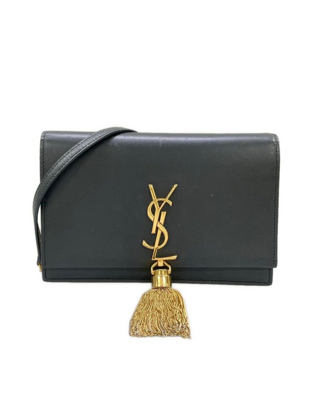 Saint Laurent Paris Wallet Classic Kate Monogram Dark Gray Chain Leather